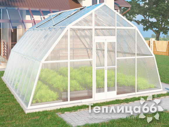 Теплица Рада Балхаш из поликарбоната, 5х6 метров, белая